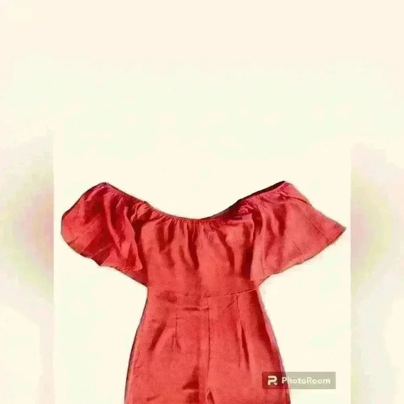NWT Orange Off Shoulder Jumpsuit Size Small - Picture 3 of 5